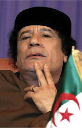 Libyan leader Muammar Gaddafi